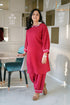Designer Maroon Pocket Women Coord Set , Full View