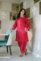 Designer Maroon Pocket Women Coord Set