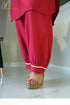 Designer Maroon Pocket Women Coord Set , Bottom Pant Detail View