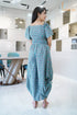 Designer Blue Draw String Women Coord Set , Back View