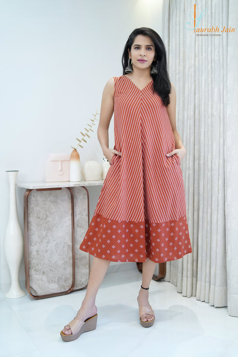 BROWN A-LINE DRESS