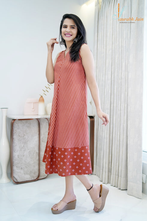 BROWN A-LINE DRESS