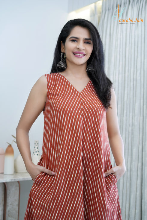 BROWN A-LINE DRESS