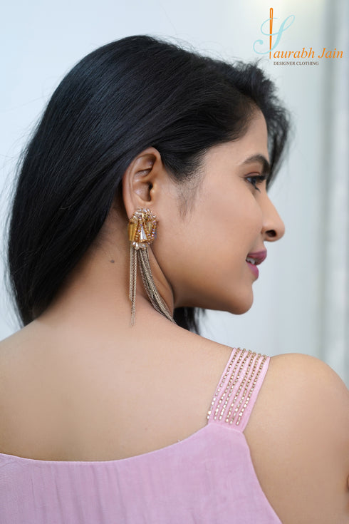 Designer Light Pink Layer Co-ord Set , Back View