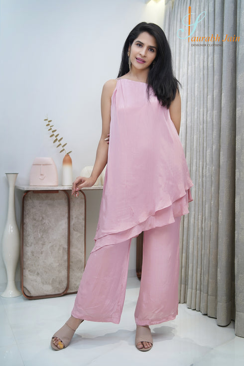 Designer Light Pink Layer Co-ord Set