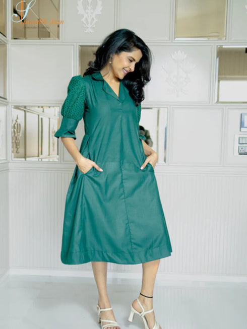 GREEN HAKOBA DRESS