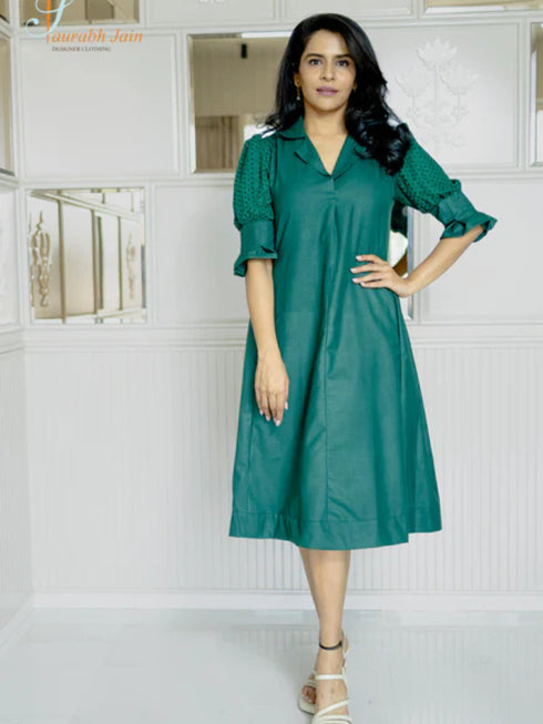 GREEN HAKOBA DRESS
