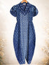 Indigo Tulip-Sleeve Jumpsuit