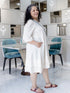 OFF WHITE BOHO DRESS WITH SLING BAG
