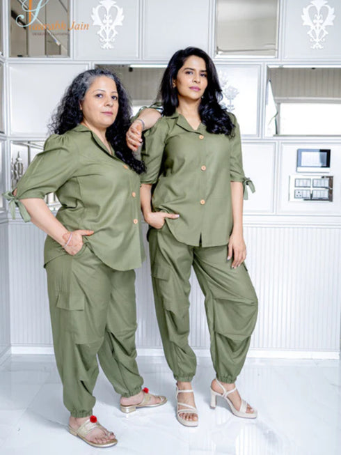 OLIVE GREEN CO-ORD SET