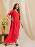 RED DRAPE SAREE