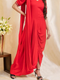 RED DRAPE SAREE
