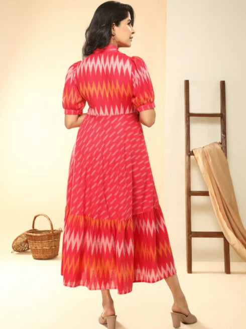 RED IKAT DRESS