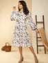 WHITE BALLOON SLEEVES DRESS