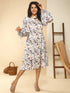 WHITE BALLOON SLEEVES DRESS