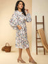 WHITE BALLOON SLEEVES DRESS