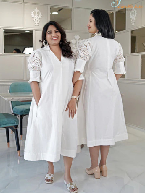 WHITE HAKOBA DRESS