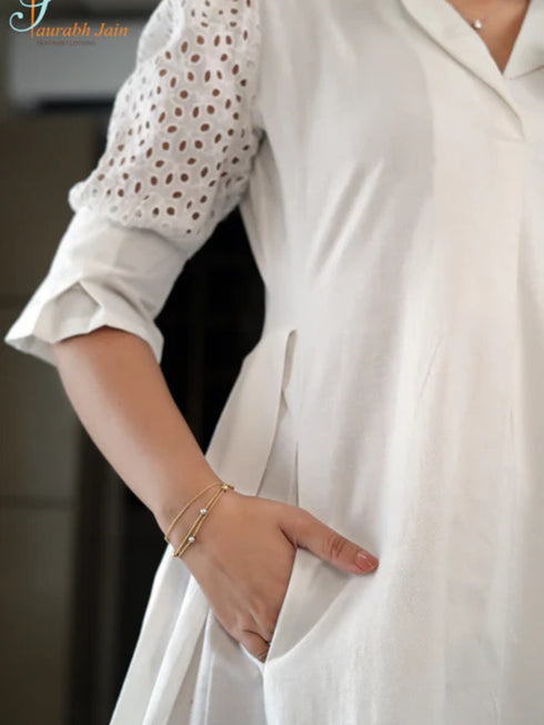 WHITE HAKOBA DRESS