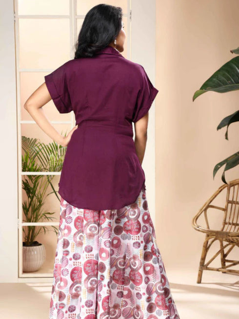 WINE SHIRT WITH KALI PANT