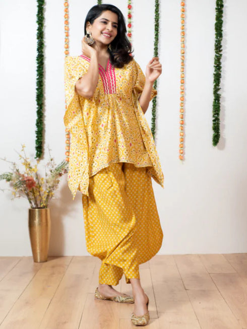 YELLOW SHORT KAFTAN TOP/PANT