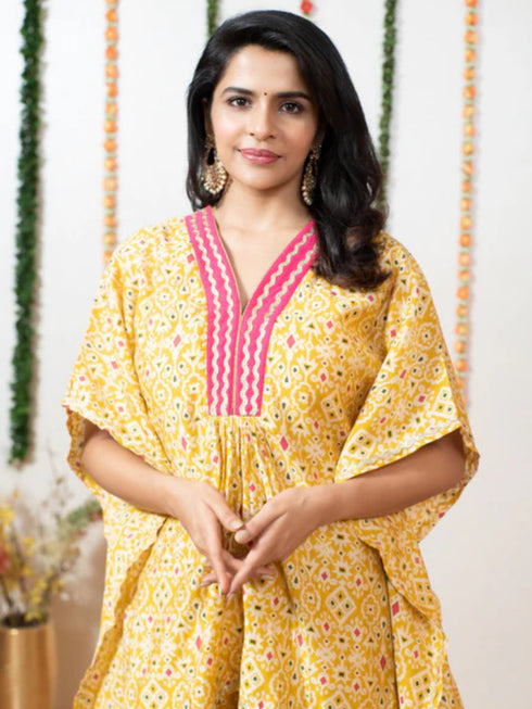 YELLOW SHORT KAFTAN TOP/PANT