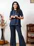 NAVY BLUE COORD SET WITH NECK PIECE
