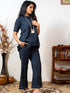 NAVY BLUE COORD SET WITH NECK PIECE