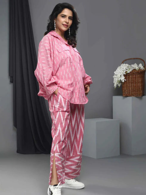 PINK IKAT COORD SET