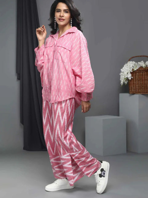 PINK IKAT COORD SET