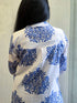 WHITE BLUE SHIRT DRESS