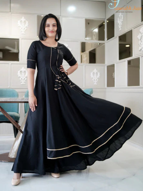 BLACK A LINE DRESS