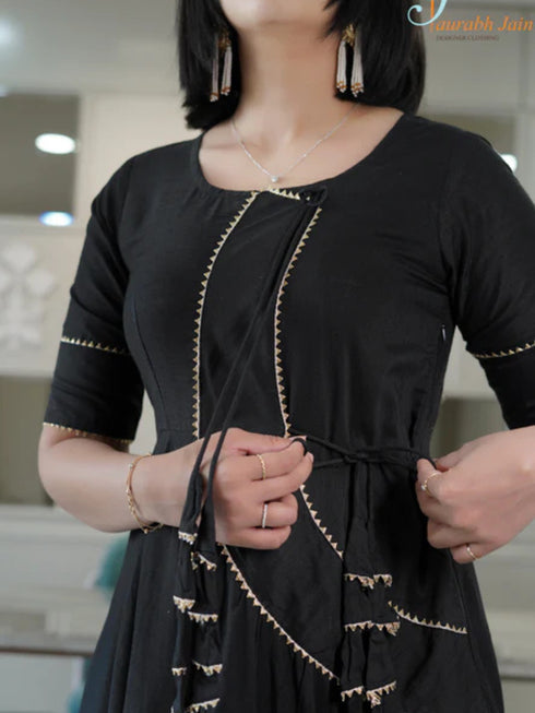 BLACK A LINE DRESS