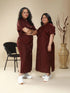 Elegant Maroon Cotton Linen Dress for Women Effortless Style for Every Occasion