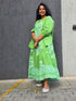 Lime Green Printed Shrug With Shirt