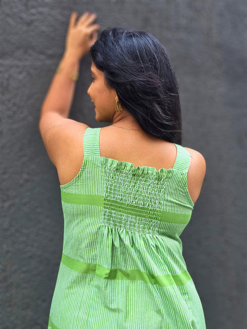 Lime Green Printed Shrug With Shirt