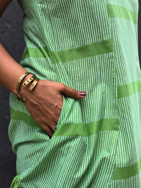 Lime Green Printed Shrug With Shirt
