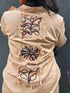 Beige Cotton Co-ord Set with Back Embroidered Patchwork