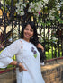 White Embroiderd bell Sleeve Cotton Top