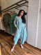 BLUE GREEN JUMPSUIT WITH JACKET