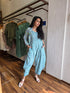 BLUE GREEN JUMPSUIT WITH JACKET