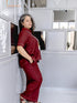 Maroon Cowl Neck Co-ord Set