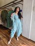 BLUE GREEN JUMPSUIT WITH JACKET