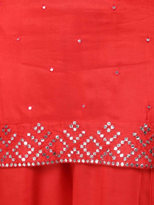 RED KALI PANT/KURTI SET