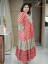 RED/GREEN COTTON JAIPURI DRESS