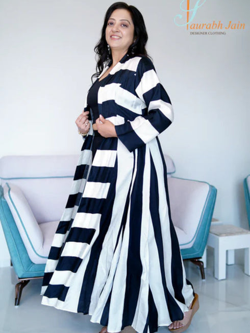 BLACK/WHITE JACKET SET