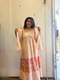 Mustard Yellow Printed Midi Dress with Striped Shirt