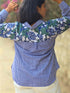 Blue Floral Patchwork Shirt