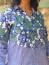 Blue Floral Patchwork Shirt