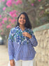 Blue Floral Patchwork Shirt