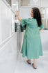 Designer Women Green Dress , Back View